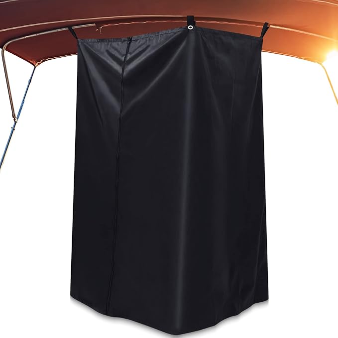 Boats Privacy Curtain Changing Room with Bag Portable Privacy Tent Easy Up Pontoon Enclosure Partition for Pontoons Boat Hanging Tent 27 W x 30 D x 72 H(Black)