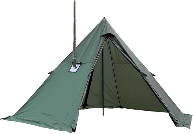 Hot Tent with Stove Jack and Snow Skirt 6.89~8.53ft Standing Room 2~5 Person Tipi Tent for Family Hiking Fishing Hunting Backpacking Camping