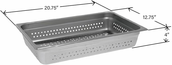 HUBERT Steam Table Pan Hotel Pan Full Size Perforated Stainless Steel- 2 1/2 D