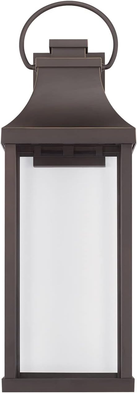 Capital Lighting 946431OZ-GL Bradford Night Sky Clear Glass Rectangular Outdoor Wall Lantern 1-Light 7 Watt 24 H x 8 W Oiled Bronze