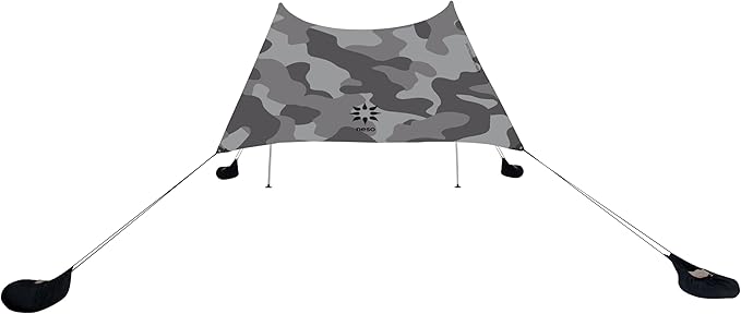 Neso Grande Portable Beach Tent Sun Shelter - Lightweight Beach Shade Canopy - Easy Setup for Family Outings - Patented Reinforced Corners - UPF 50+ Sun Protection - 7ft Tall 9 x 9ft