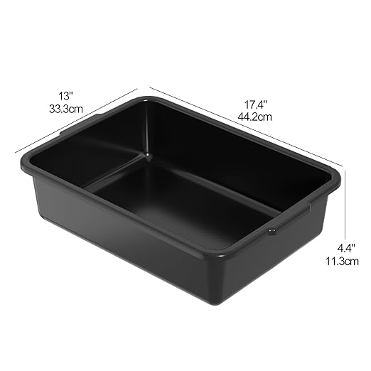 13 L Plastic Bus Bin Box Tub 12 Packs Commercial Bus Utility Bin Tote Wash Basin Black