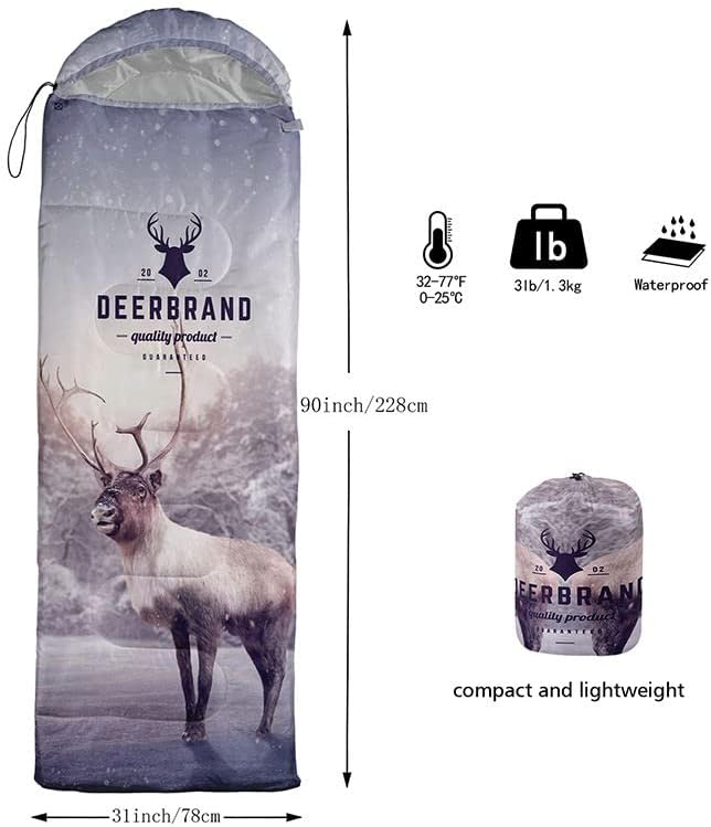 Sleeping Bag for Kids AdultsBrown Giraffe Fur Pattern-Lightweight Warm Portable Outdoor Indoor-Waterproof Cold Weather Resistant Sleeping Bag for Camping Hiking