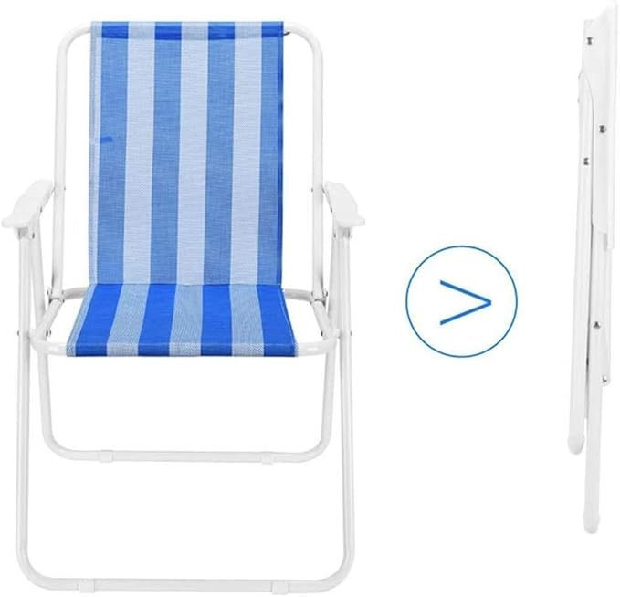Camping Folding Chair High with Padded Armrests Lightweight Steel Frame Portable Reclining Outdoor Chair for Lawn Garden Patio