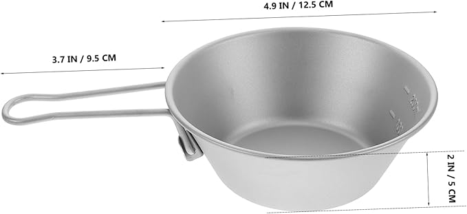 Outdoor Titanium Camping Bowl Portable Camping Bowl Titanium Camp Dishes for Hiking Picnic and Outdoor Dining