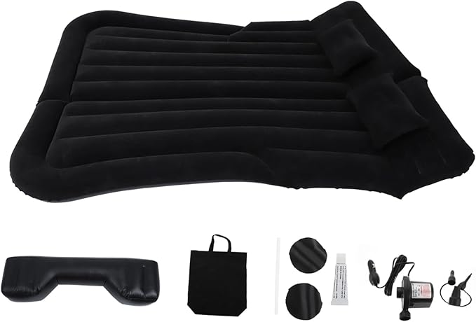 1Set Inflatable Car Mattress for SUV Comfortable Travel Air Bed with Accessories Skin Friendly Material for Long Distance Driving and Outdoor Adventures