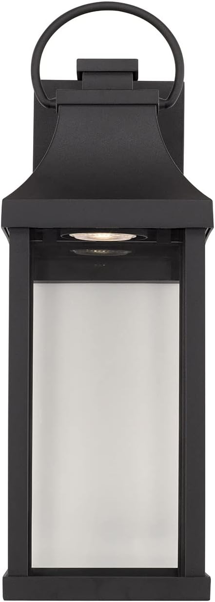Capital Lighting 946411BK-GL Bradford Night Sky Clear Glass Rectangular Outdoor Wall Lantern 1-Light 7 Watt 17 H x 6 W Black