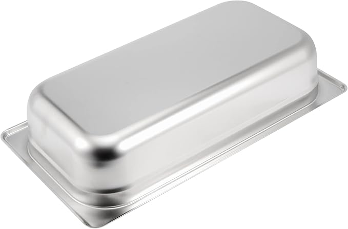 4 Pack 1/3 Size x 2.5 Inch Deep Steam Table Pan 12.8x6.9x2.6 Stainless Steel Anti-Jam Hotel Pan for Food Warmer Buffet Server Restaurants and Catering Supplies 22 Gauge