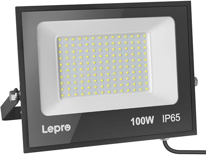 Lepro 100W Outdoor LED Flood Lights 5000K 10000 Lumens Super Bright for Yard Garden Driveway Pool Parking Area Playground Outside Floodlight Fixture (watts 100)