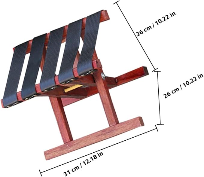 Portable Folding Camping Stool for Adults Solid Wood Compact Seat with Thickened Safety Strap Lightweight Outdoor Fishing and BBQ Bench Travel and Garden Folding Stool
