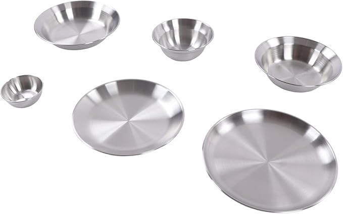 12pcs Camping Dinnerware Set Stainless Steel Plates Bowls Cutlery with Storage Bag - Durable &amp Reusable Outdoor Mess Kit for Hiking Picnic &amp Family Camping