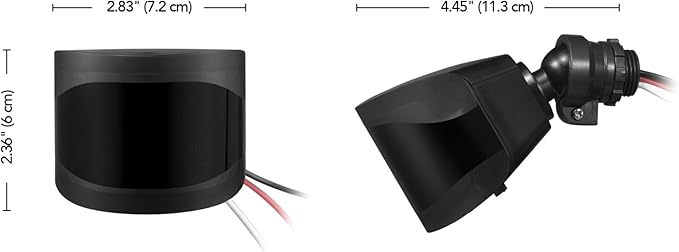 Globe Electric 240° Motion Sensor Replacement MotionBright 2-Level Lighting Adjustable SENS Dial Manual Mode Black Finish Outdoor Security Light 17000184