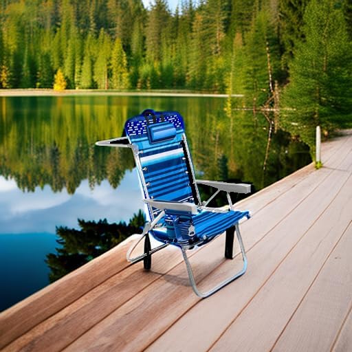 Homevative Backpack Fold-Up Beach Chair 5 Positions Towel bar Cooler Storage Pouch Cup Holder and Phone Pocket