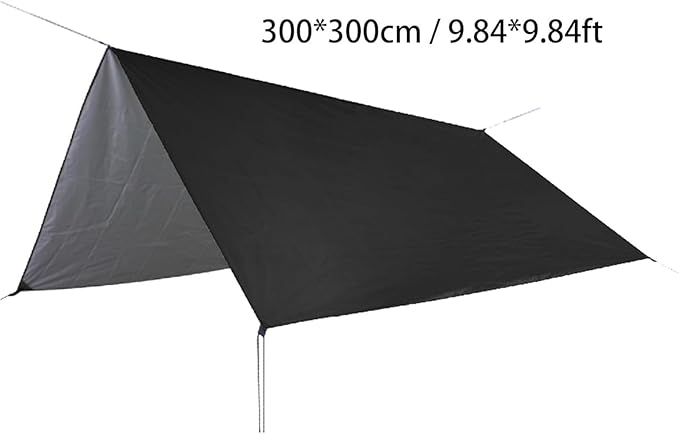 10x10FT Rain Fly Tarp with Storage Bag Outdoor Camping Tarp Waterproof Lightweight Tent Camping Shelter Canopy Lightweight Easy Setup for Beach Backpacking Hiking Traveling