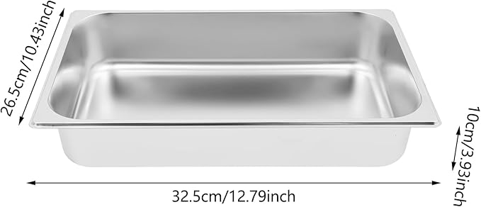 Food Pan with Lid 4-Pack Stainless Steel Steam Table Pans 4 Inch Deep 0.8mm Thick Anti-Jam Commercial Food Pan with Lids for Buffet Catering Restaurant Hotel Party &amp Home Kitchen Storage