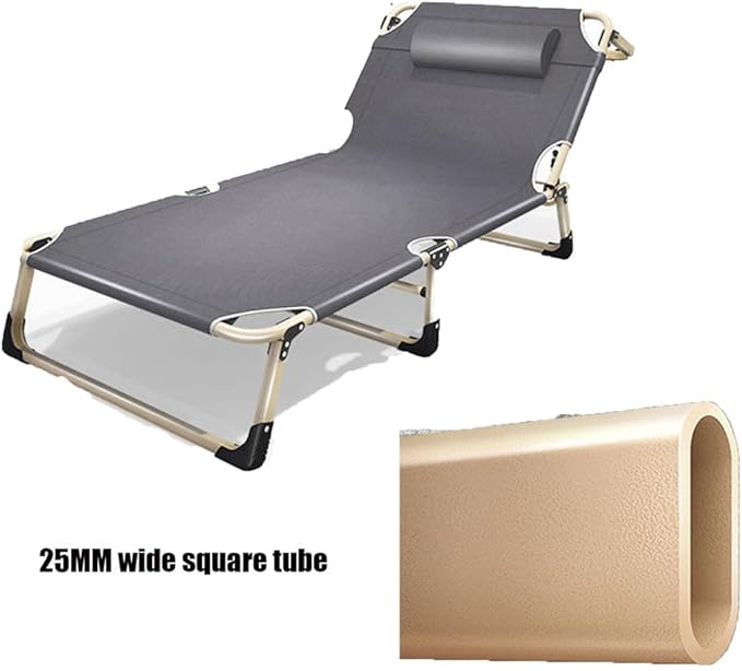 Outdoor Extra Wide Portable Foldable Bed Nap Bed with Mattress Long-Term Lying Without Collapsing Anti-Rollover Suitable for Adults and Children Travel and Camping