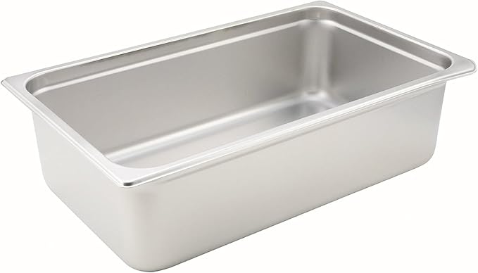 Winco Full Size 6 Deep Metal Food Pan/Steam Table Pan Anti-Jam 22 Gauge
