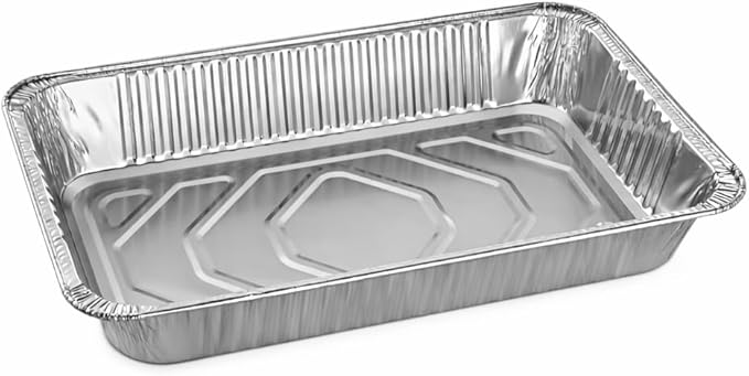 PRIME BASICS Aluminum Pans Full Size Large Disposable Roasting &amp Baking Pan 21x13 Deep Foil Pans (25 Pack) Extra Heavy Duty Chafing Trays for Hotels Restaurants Caterers Steam Table Buffet