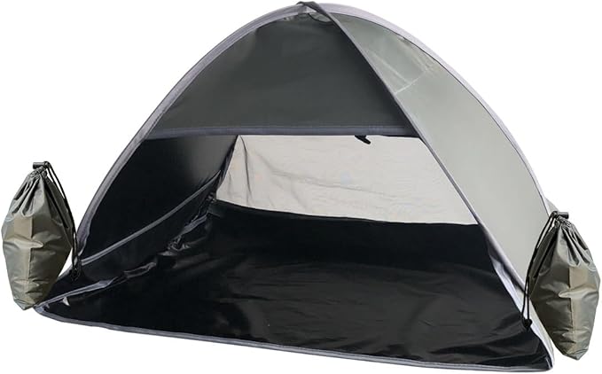 Small Pop Up Beach Tent with Meshed Window Portable Head Tent Beach Pet Shade for Small Dogs/Cats (Dark Green)