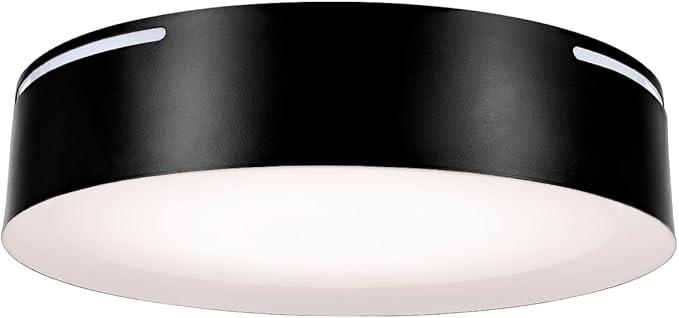Sylvania 13 Flushmount Ceiling Light Luminaire 42.5W 5 CCT 2700/3000/3500/4000/5000K Dimmable 1400 LMS Black/White - 1 Pack (63470)