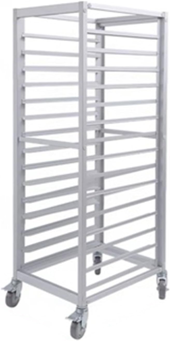 Quick Rack for Baking PansCommercial Aluminum Bread Rack with Wheels - 15-Layer Bakery Storage for Restaurants &amp Food Service (155x65x47cm) - Heavy-Duty Space-Saving Design