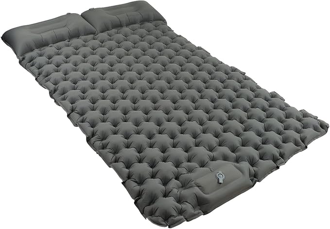 Sleeping PadCamping Sleeping PadDurable Air Bed CompactWater Proof Nylon Ergonomic Support Foot Press 60S Inflating Sleeping Mat for Outdoor Camping Backpacking(Gray)