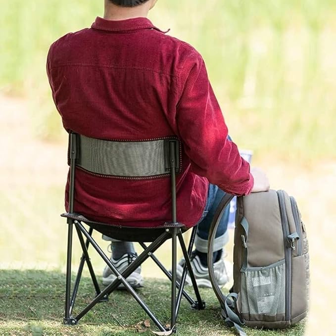 Portable Camping Chair Ultralight Folding Chair for Outdoor Activities High Load Beach Hiking Fishing Backpacking Chair with 600D Oxford Fabric