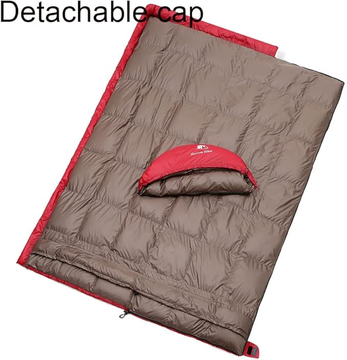 Filling 1000g White Goose Down Winter Sleeping Bag Envelope Sleeping Bag with Removable Cap Backpack Sleeping Bag for Hiking Camping