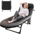 Portable Cot for Camping Adult Folding Camping Cot with Thick Mattress Pillow Adjustable Cots for Sleeping with Pad 26 Wide for Home Office Nap Beach Travel Hiking (Gray)