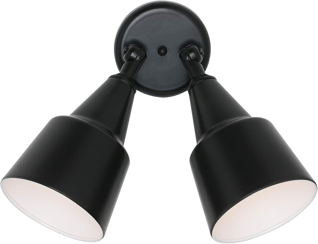 Sea Gull Lighting 8607-12 Two Adjustable Swivel Flood Light Outside Fixture Black Finish