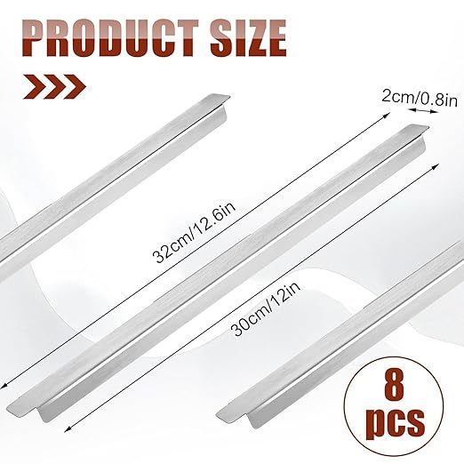 Stainless Steel Steam Table Adapter Bars – 8 Pieces Durable Divider Rods for Hotel Pan Configuration Rods Commercial Food Service Accessories for Buffet Wedding School Cafeterias
