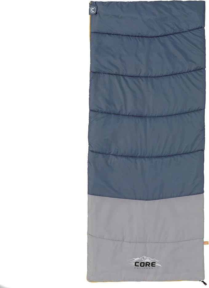 CORE Sleeping Bags for Adults | Lightweight &amp Compact | Perfect for Indoor or Outdoor Use Camping Backpacking Hiking &amp Sleepovers | Ideal for Warm &amp Cooler 3 Season Weather