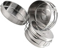 Stainless Steel Camping Cookware Set Outdoor Pot Pan Set Foldable Handle Lightweight 4pcs Mess Kit Portable for Hiking Picnic Backpacking