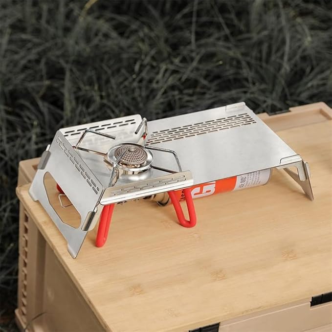 JSEIAJB Portable Camping Table Heat Shield Gas Stove Stand Windshield Camping Stove Folding Table Gas Burners Accessories