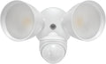 Maxxima 2 Head Outdoor LED Security Light - 24W 2000 Lumens Featuring Motion Sensor and Dusk to Dawn Photocell Sensor 5 CCT 2700K/3000K/4000K/5000K/6500K Home and Yard Lighting Fixture - White