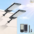 Solar Street Lights Outdoor 2-Pack 45000LM Dusk to Dawn Motion Sensor Light with Remote 7500K LED Solar Flood Light IP67 Waterproof Wall Mount Security Light for Yard Garage Driveway