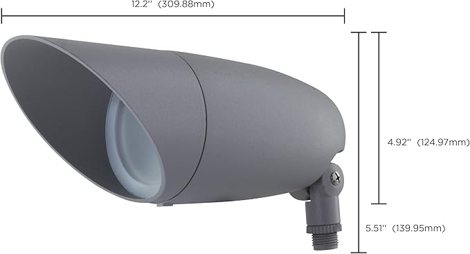 Nuvo 62/1208 One Light 12.2-Inch LED Landscape Floodlight 12W/120V 3000K/1240 Lumens Light Gray