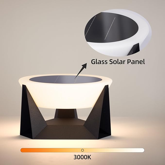 Solar Post Lights 11.02 Pillar Light Outdoor Waterproof 3000K Column Lights Solar Powered Lamp Post Lighting Modern Column Lamps Dusk to Dawn Lantern for Patio Fence Deck Garden Posts