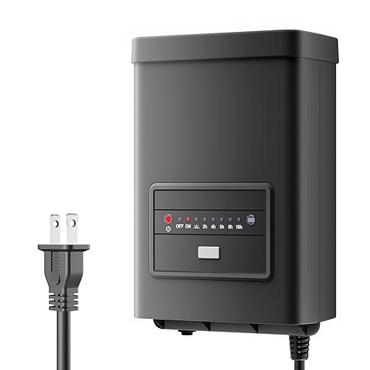 BN-LINK 120W Low Voltage Landscape Transformer with Countdown Timer and Photocell Sensor 125V AC to 12V/14V AC Converter with Overload Protection Weather Durable for Outdoor LED Lighting