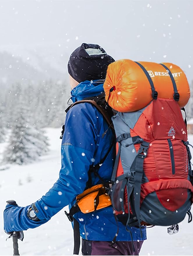 Bessport Mummy Sleeping Bag | 15-45 ℉ Extreme 3-4 Season Sleeping Bag for Adults Cold Weather– Warm and Washable for Hiking Traveling &amp Outdoor Activities
