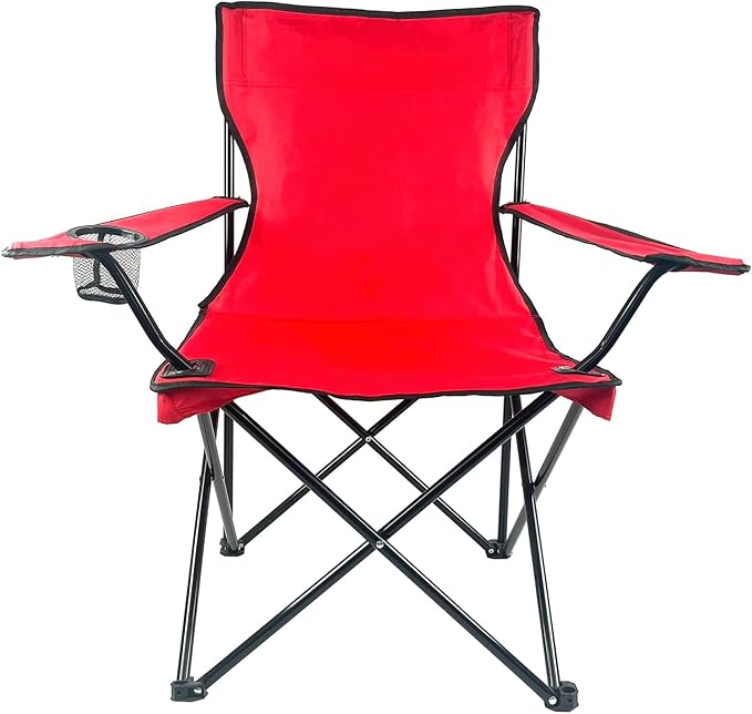E-Z Living Folding Portable Outdoor Camping Chair[Large] (Red)