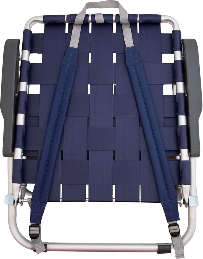 MOUNTAIN SUMMIT GEAR Low Webbed Beach Chair with Backpack Straps - Portable Lightweight Seating for Outdoor Adventures Beach Days and Camping by Caddis Sports (2)