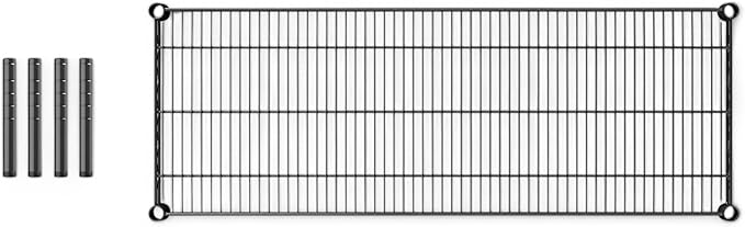 18 x 54 Black Wire Dunnage Shelf 8 Height – Heavy-Duty Steel Storage Platform Rust-Resistant NSF Certified Easy to Clean for Walk-in Coolers Freezers Restaurants Warehouses