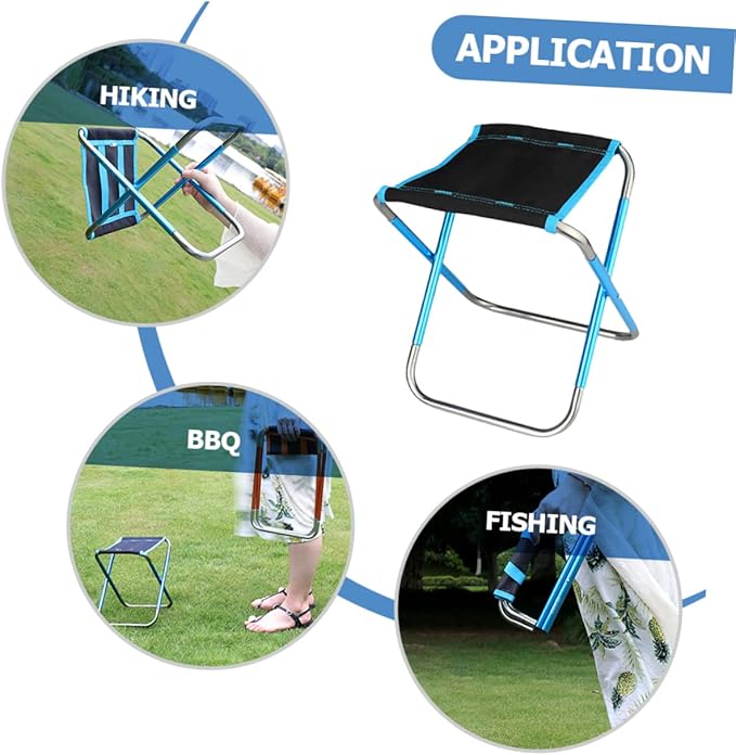 Yardwe Comfortable Portable Camping Stool Folding Chair for Beach BBQ Fishing and Outdoor Activities Lightweight Design for Versatile Use As Garden Picnic Stool