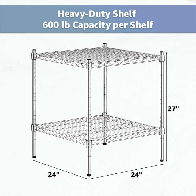 24 x 24 x 27 NSF Chrome Wire Shelf Kit with 4 FIFO Can Racks Adjustable Storage System