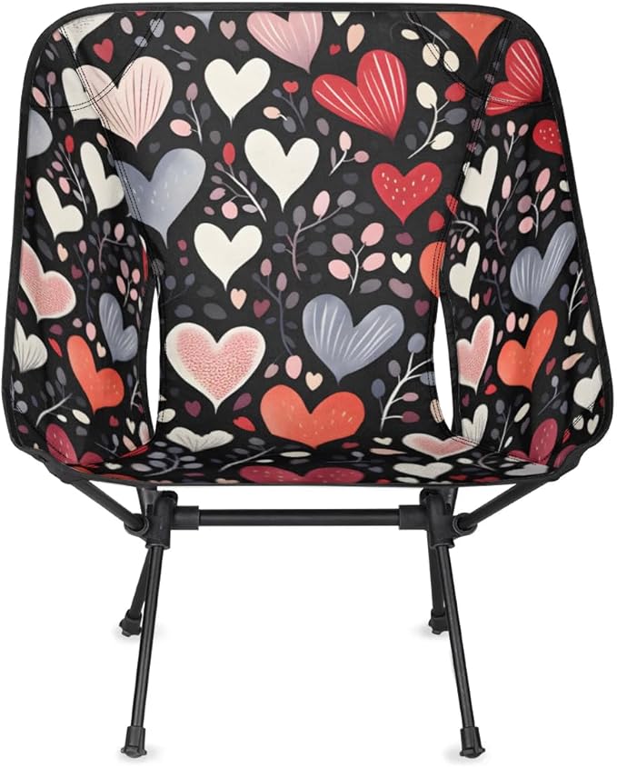 Pardick Portable Camping Chair Grass Heart Ultralight Folding Camping Chair Backpacking Hiking Chair with Cup Holder for Outdoor Travel Beach Picnic Festival Compact Portable 176 lbs Capacity