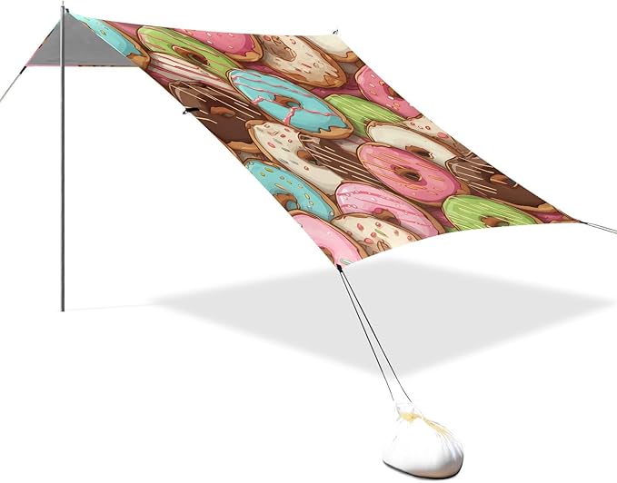 Doughnut DessertCamping Sun Shelters 9.2 x 10.5 FT Beach Canopy Tent Sun Shade with Carrying Bag for Camping Trips Fishing Backyard Fun or Picnics 21340214