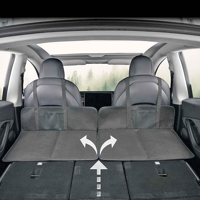 (Two Half for Single Bed) Car Camping Essential Mattress Plate Increase Car Bed Camping Space Trunk Space Accessories for SUV with Flate Trunk Tesla Model Y RAV4 CRVX-TrailOutbackHighlander