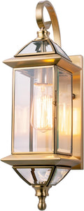 Copper Outdoor Lights Wall Mount 18.5 H Porch Light Oil Rubbed Brass Exterior Light Fixture with Clear GlassOutside Lighting for Patio Garage Frontdoor 1 PackBulb Not Included