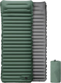 Inflatable Mattress with Foot Pump for Camping Quick-Inflation Ultra-Light Sleeping Pad Foldable for Backpacking and Beach Picnics Green and Gray